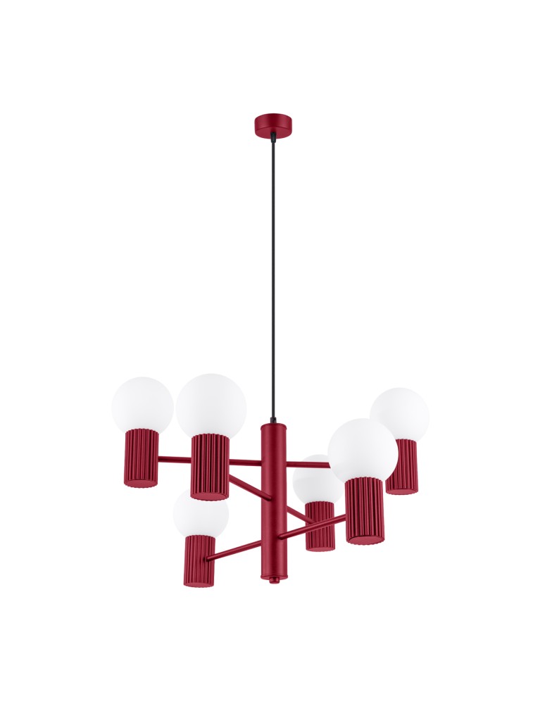 Chandeliers - Sollux Chandelier HALO 6 burgundy SL.1837 - product kolory-swiatla.pl 1