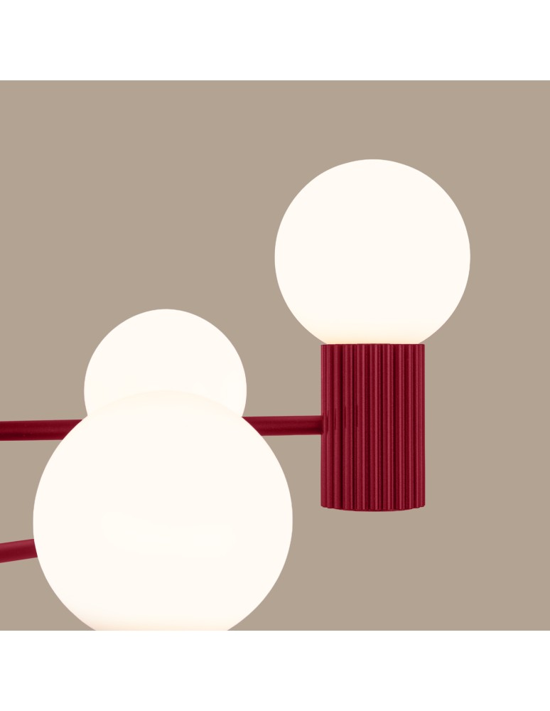 Chandeliers - Sollux Chandelier HALO 6 burgundy SL.1837 - product kolory-swiatla.pl 4