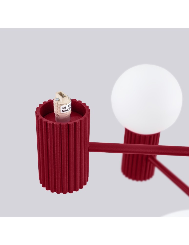 Chandeliers - Sollux Chandelier HALO 6 burgundy SL.1837 - product kolory-swiatla.pl 8