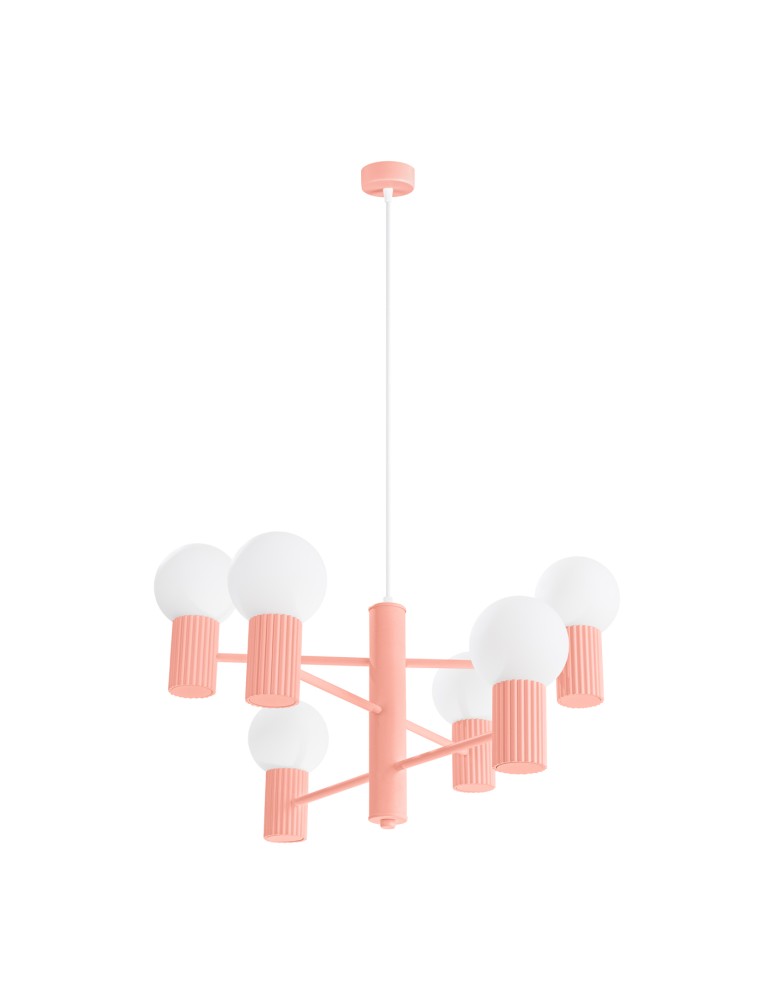 Chandeliers - Sollux Chandelier HALO 6 peach SL.1838 - product kolory-swiatla.pl 1