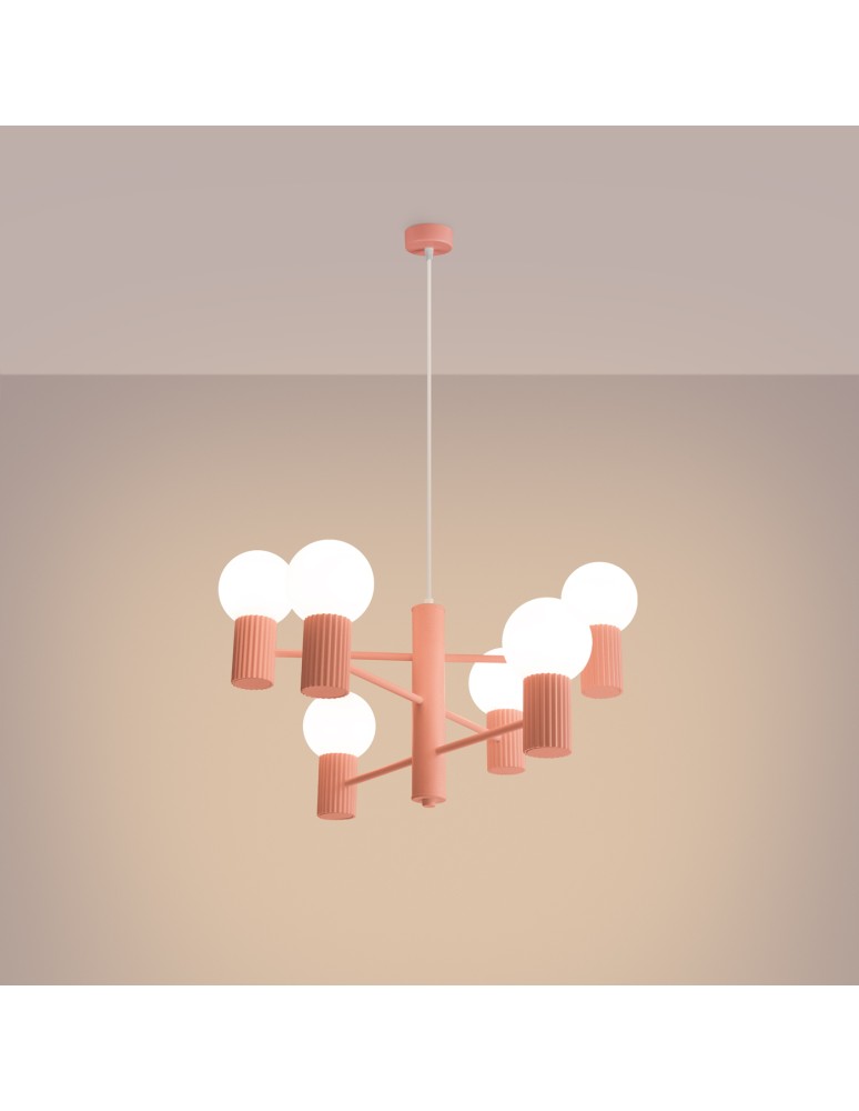 Chandeliers - Sollux Chandelier HALO 6 peach SL.1838 - product kolory-swiatla.pl 3