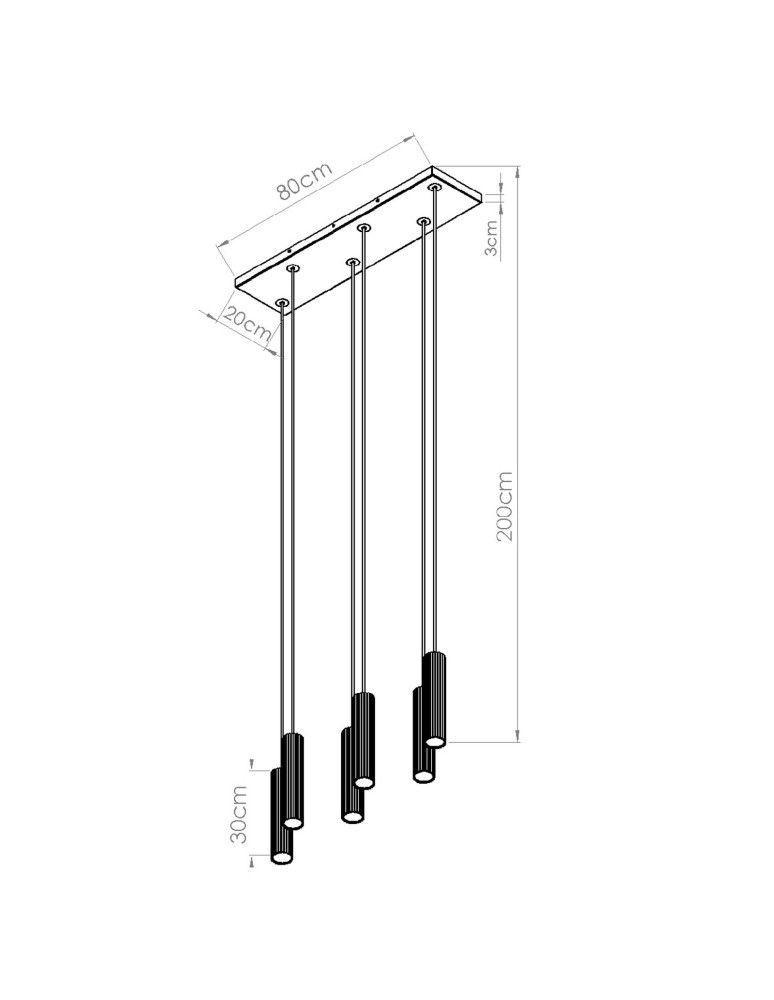 Thoro Lampa wisząca IVAR 6L biała LED 3000K TH.577