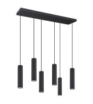 Pendant lamps on a strip - Thoro Pendant lamp IVAR 6L black LED 3000K TH.581 - product 1