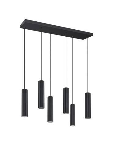 Thoro Pendant lamp IVAR 6L black LED 3000K TH.581