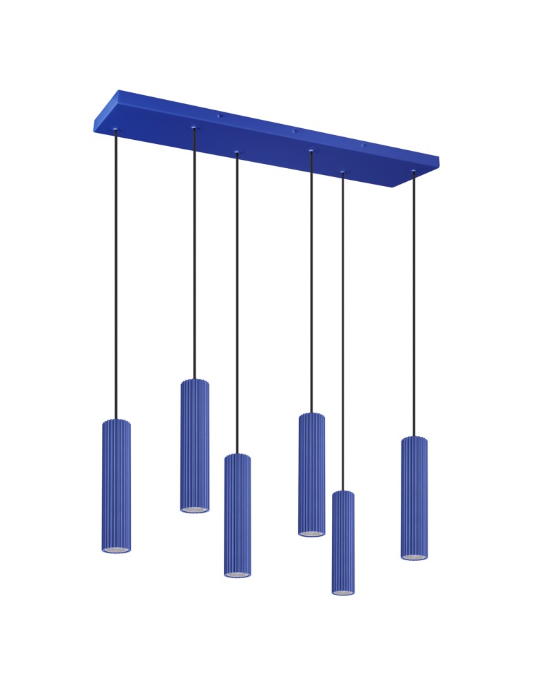 Pendant lamps on a strip - Thoro pendant lamp IVAR 6L ultramarine LED 3000K TH.601 - product kolory-swiatla.pl 1