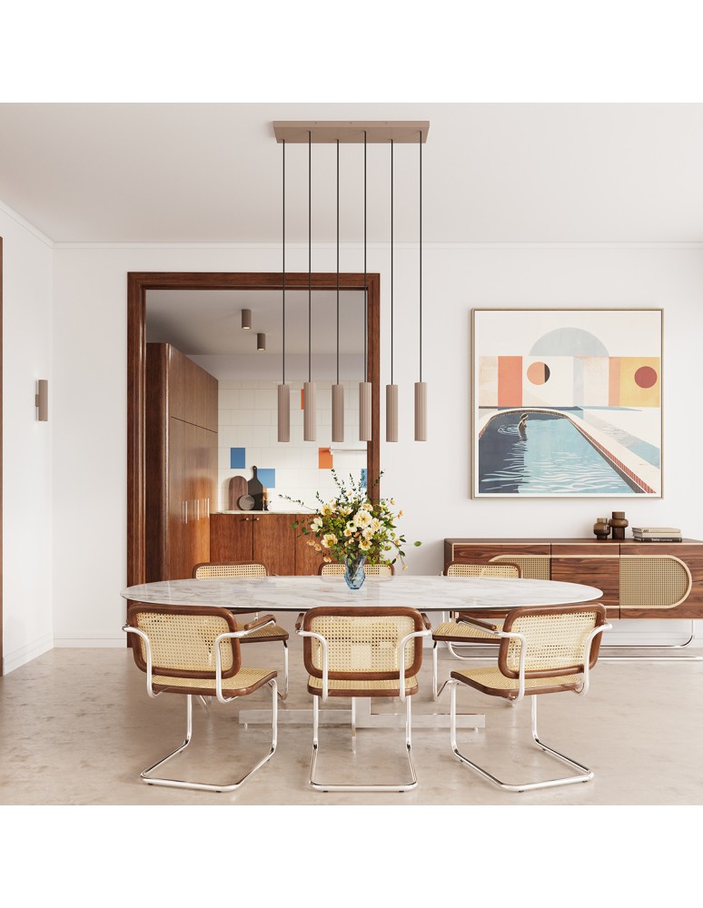 Pendant lamps on a strip - Thoro pendant lamp IVAR 6L taupe LED 3000K TH.605 - product kolory-swiatla.pl 5