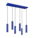 Pendant lamps on a strip - Thoro pendant lamp IVAR 6L ultramarine LED 4000K TH.641 - product 1