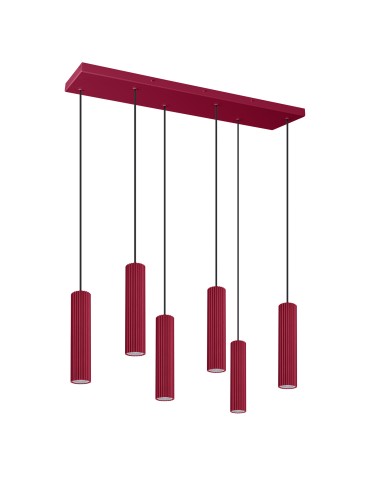 Thoro pendant lamp IVAR 6L burgundy LED 4000K TH.649