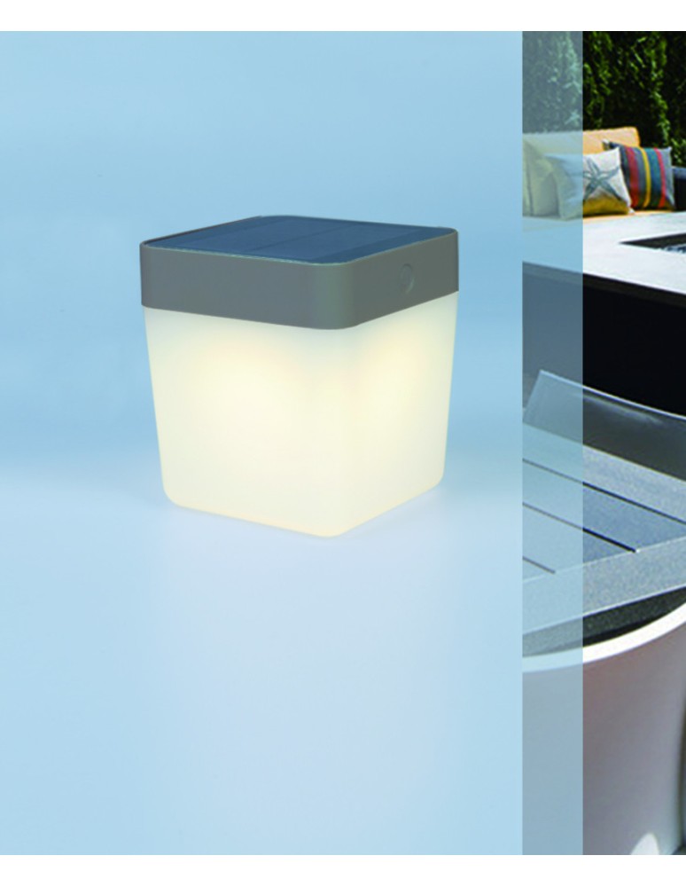Solar lamps - Lutec TABLE CUBE Outdoor LED Silver Grey 6908001337 - product kolory-swiatla.pl 7