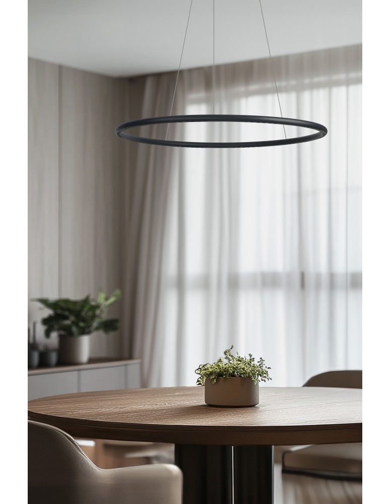 Pendant lamps circles - Azzardo APUS 80 BK Hanging Pendant Matte Black AZ6532 - product kolory-swiatla.pl 2
