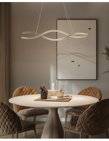 Azzardo SPARK WAVES PENDANT 120 CCT DIMM GO + PILOT Pendant Gold Shimmering Variable Light Color AZ6563 - product 2