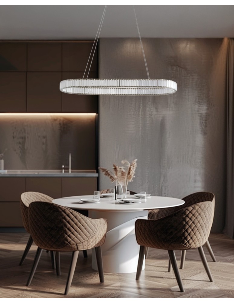 Glamour pendant lamps - Azzardo SPARKING PENDANT 120 CCT DIMM CH + PILOT Pendant Gloss Chrome Variable Light Color AZ6566 - product kolory-swiatla.pl 2