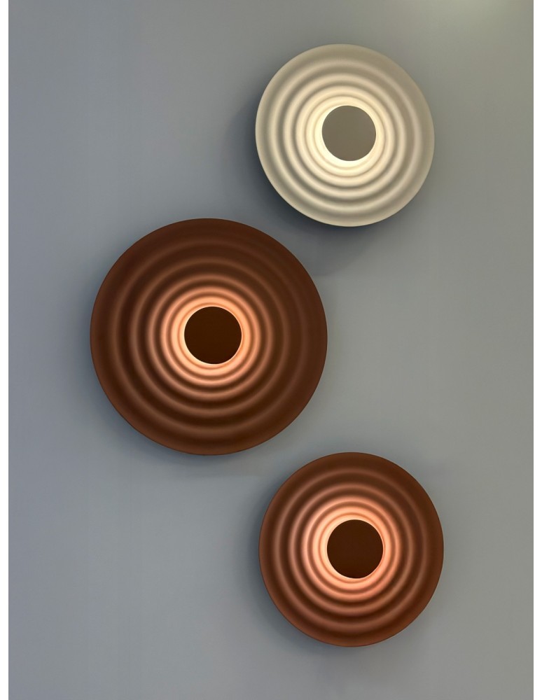Designer wall lamps - Azzardo RIPPLE WALL 40 AUBURN Wall Mounted Chestnut Matte AZ6580. - product kolory-swiatla.pl 2