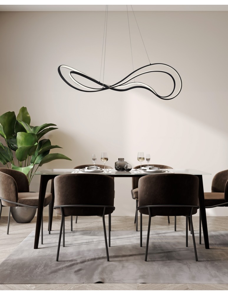 LED pendant lamps - Azzardo TWIST Pendant 3-STEP DIMM BK Black Matte 1xLED 3 Brightness Modes AZ5733 - product kolory-swiatla.pl 2