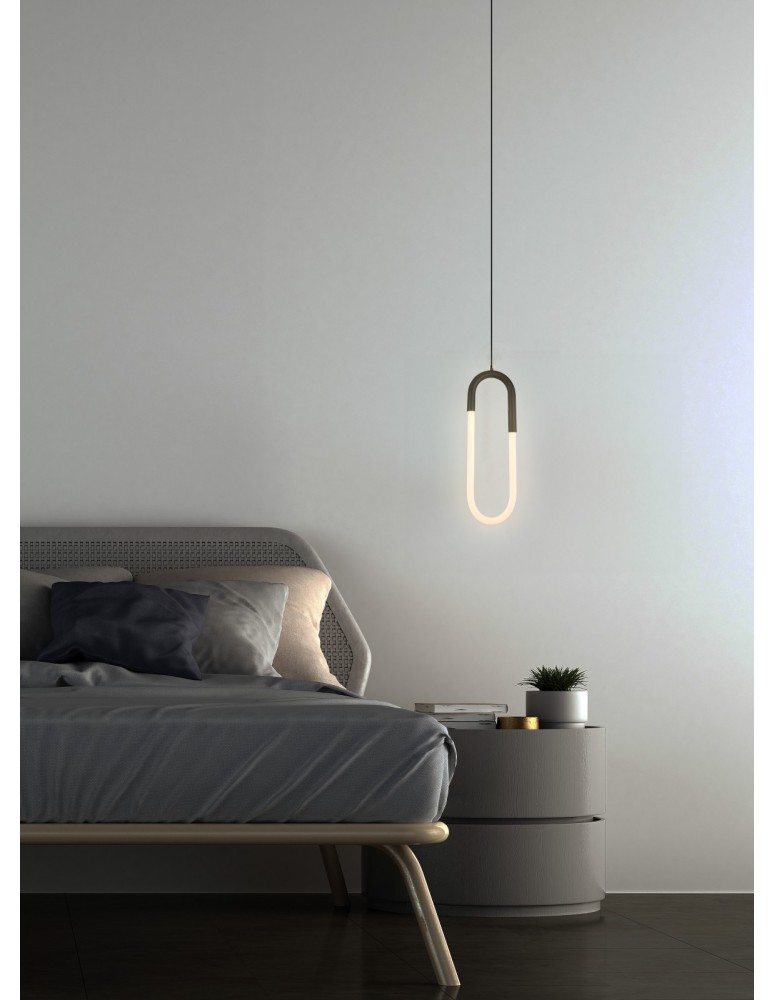 Azzardo NEXUS BK LED 3000K Czarny Mat/Biały Mat 1xLED Wisząca AZ5739