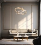 Azzardo SPARK Wisząca 60+80 DIMM GO Złoty Połysk/Transparentny 2xLED Opcja Ściemniania AZ5792