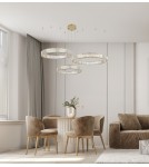 Azzardo SPARK Wisząca 40+60+80 DIMM GO Złoty Połysk/Transparentny 3xLED Opcja Ściemniania AZ5794