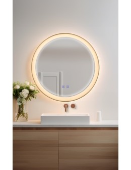 Azzardo SERGIO MIRROR 60 HEATED CCT SWITCH GO Złoty Szczotkowany/Biały Lustro Łazienkowe Podgrzewane Zmienna Barwa Św. AZ5820 - produkt 2