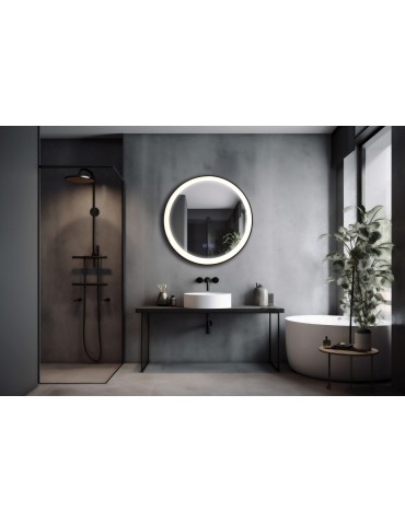 Azzardo SERGIO MIRROR 80 HEATED CCT SWITCH BK Black Matte/White Bathroom Mirror Heated Variable Color St. AZ5821 - product 2