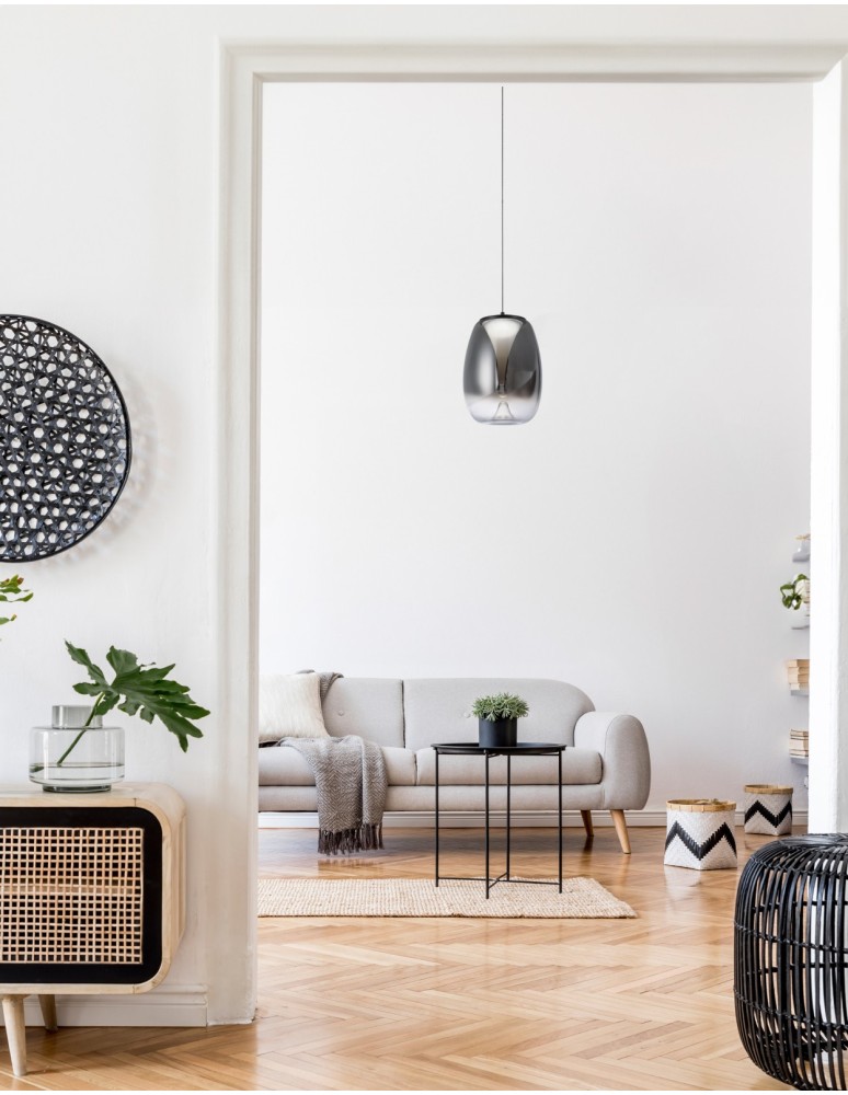 LED pendant lamps - Azzardo PAMELA 27 BK CHROME Smoky/Black Chrome 1xLED LED pendant AZ5826 - product kolory-swiatla.pl 2