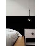 Azzardo DALMA 1 BK Czarny Mat/Transparentny 1xLED Wisząca AZ6005