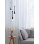 Azzardo DALMA 3 ROUND BK Czarny Mat/Transparentny 3xLED Wisząca AZ6009