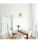 Single pendant lamps - Azzardo PAMELA 27 BRASS Amber/Brass 1xLED LED pendant AZ6185 - product 2