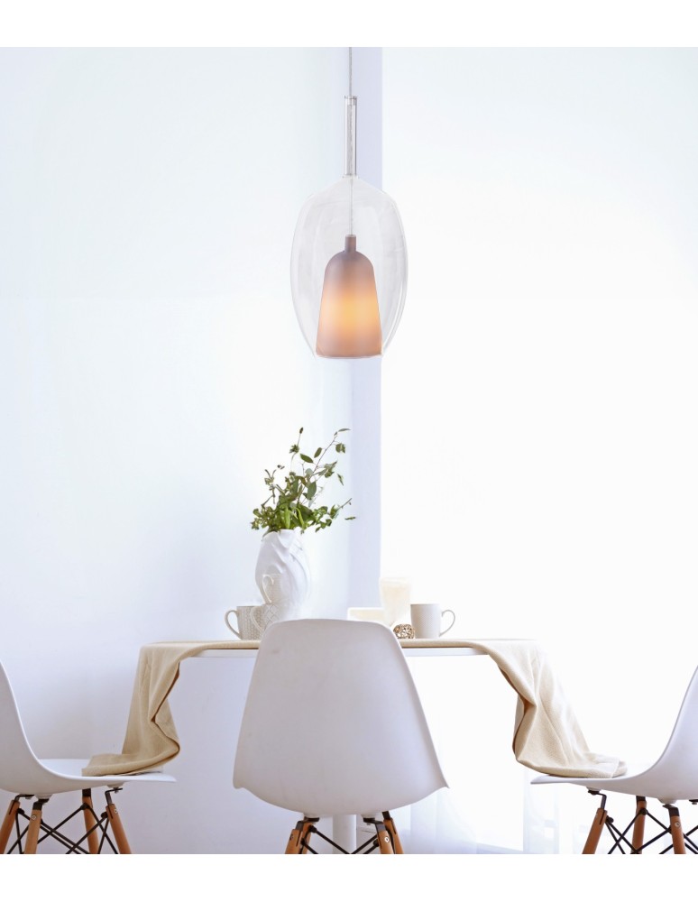 Azzardo GRACE B CLEAR Biały/Transparentny 1xE27 Wisząca AZ6272