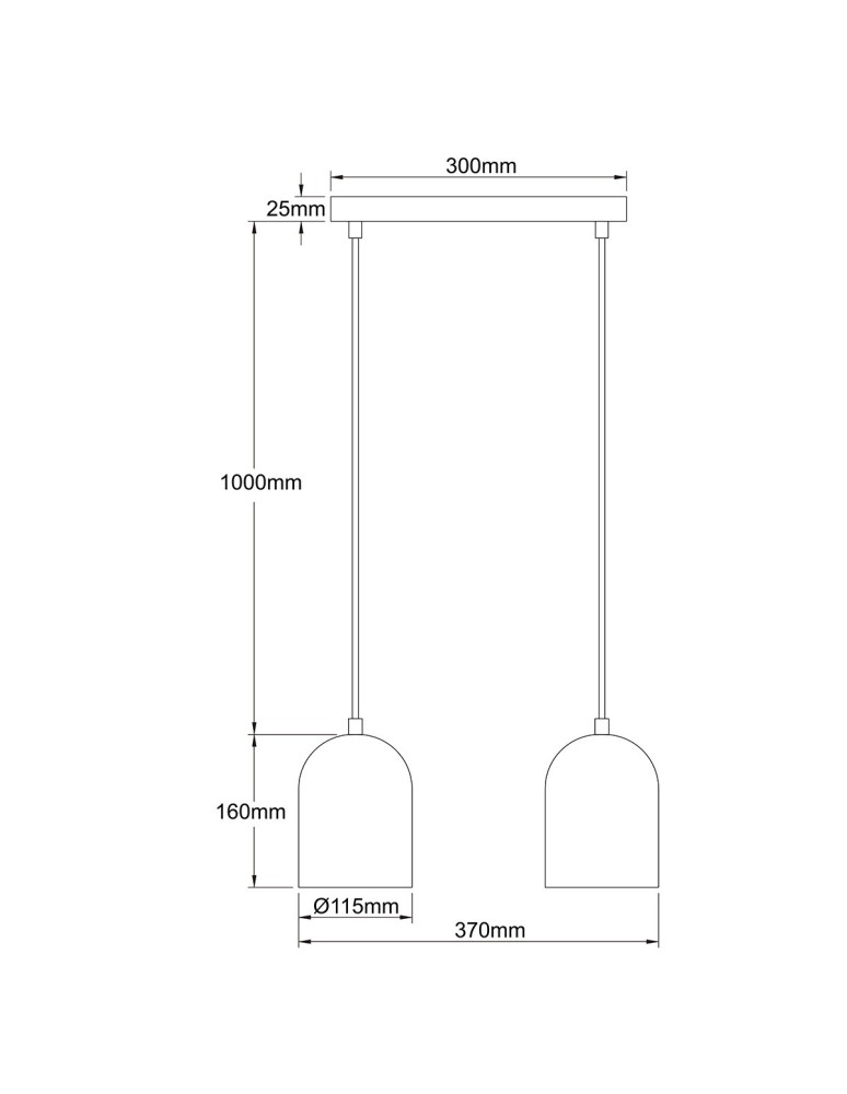 Pendant lamps - Light Prestige Nilo metal pendant lamp black 2xGU10 LP-0110/2L BK - product kolory-swiatla.pl 5