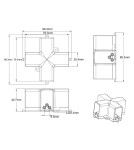 Light Prestige Łącznik X mechaniczny do oświetlenia modułowego Geometric System New LP-0209 łącznik X empty