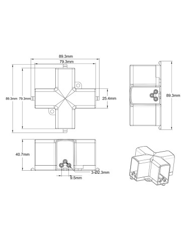 Light Prestige Electric X switch for Geometric System New modular lighting LP-0209 X switch - product 2
