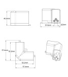 Light Prestige Łącznik L 90 elektryczny do oświetlenia modułowego Geometric System New LP-0209 łącznik L90