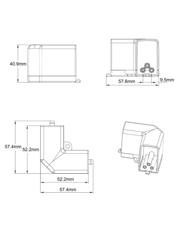 Light Prestige Łącznik L 90 elektryczny do oświetlenia modułowego Geometric System New LP-0209 łącznik L90 - produkt 2