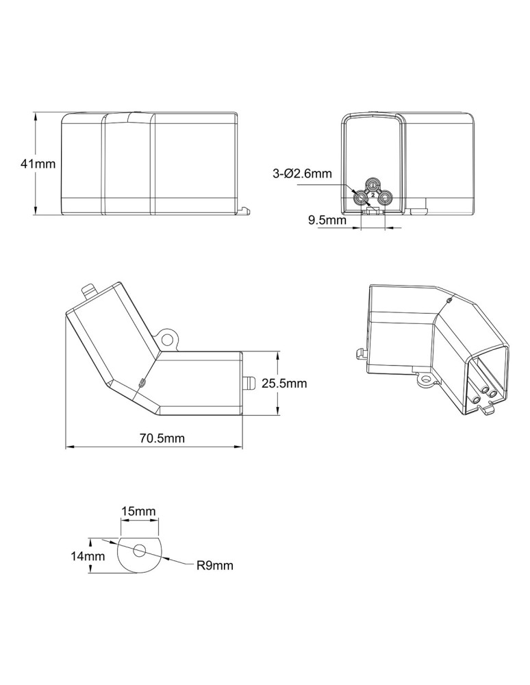 Light Prestige Łącznik L 120 mechaniczny do oświetlenia modułowego Geometric System New LP-0209 łącznik L120 empty