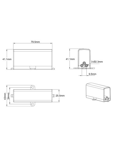 Light Prestige Switch I mechanical for modular lighting Geometric System New LP-0209 Switch I empty - product 2