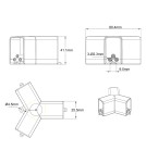 Light Prestige Łącznik 3L 120 elektryczny do oświetlenia modułowego Geometric System New LP-0209 łącznik 3L120