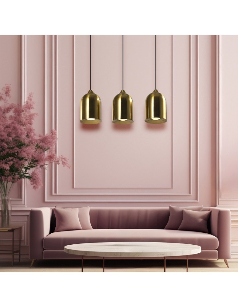 Light Prestige Metalowa lampa wisząca Nilo złota 3xGU10 LP-0110/3L GD