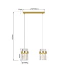 Light Prestige Lampa wisząca Vetro złota 2xE14 LP-2910/2L GD