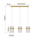 Light Prestige Lampa wisząca Vetro złota 3xE14 LP-2910/3L GD