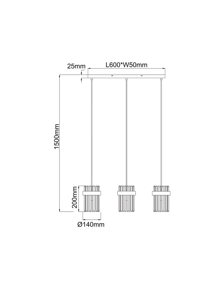 Pendant lamps - Light Prestige Vetro gold pendant lamp 3xE14 LP-2910/3L GD - product kolory-swiatla.pl 5