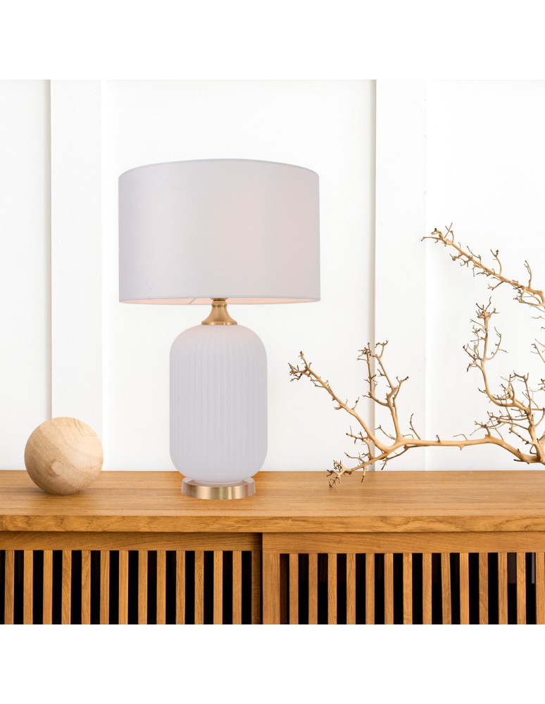 Table lamps with lampshade - Light Prestige Tamiza 65 cm table lamp white 1xE27 LP-1515/1T big white - product kolory-swiatla.pl 2