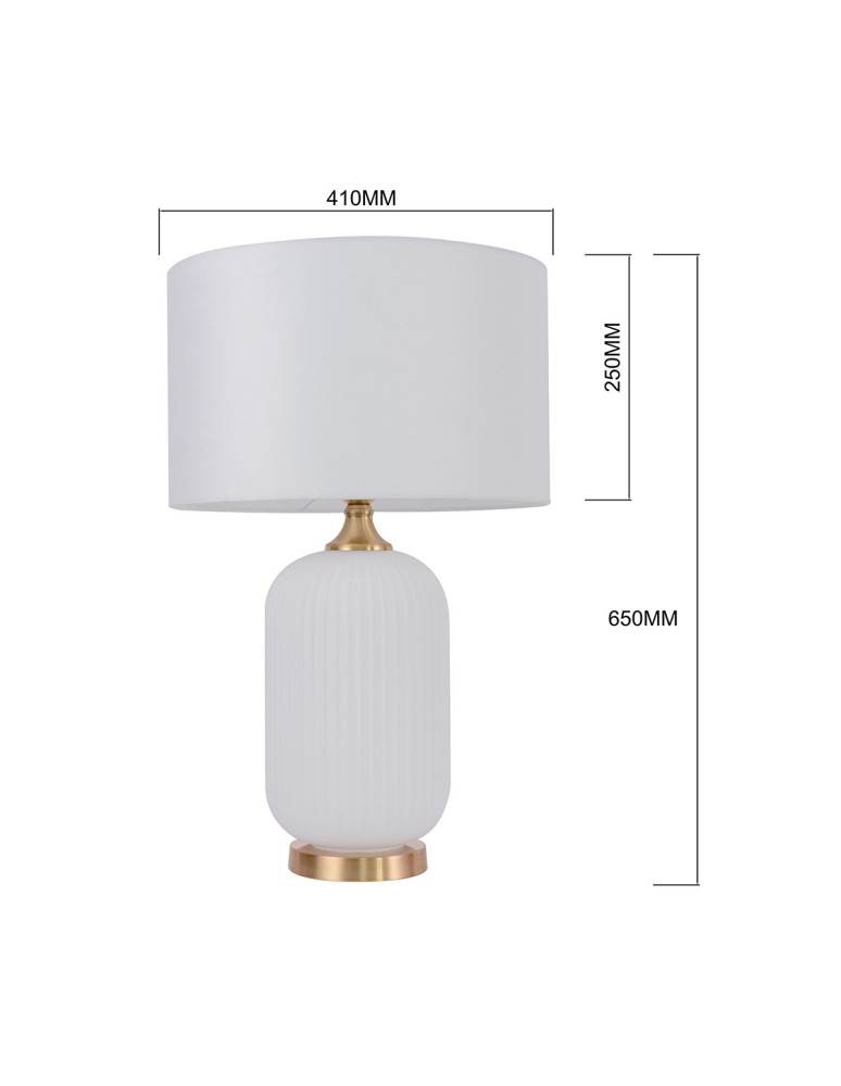 Table lamps with lampshade - Light Prestige Tamiza 65 cm table lamp white 1xE27 LP-1515/1T big white - product kolory-swiatla.pl 4