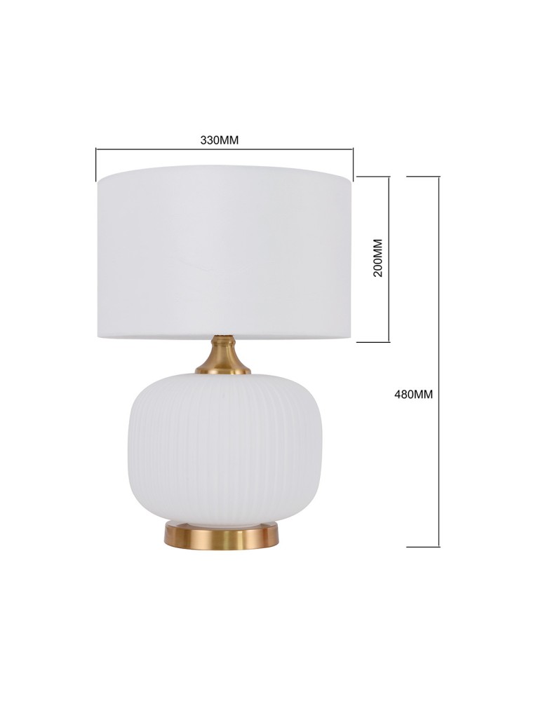 Table lamps with lampshade - Light Prestige Tamiza 48 cm table lamp white 1xE27 LP-1515/1T small white - product kolory-swiatla.pl 4