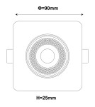 LED flush-mounted lamps - Light Prestige Mobile Square Flush Mounted Plus White LED CCT LP-1506/1RS WH Square. - product 5