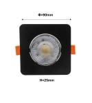 Light Prestige Ruchome kwadratowe oczko podtynkowe Plus czarne LED CCT LP-1506/1RS BK Square