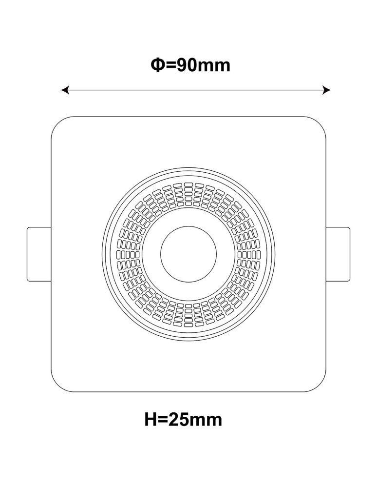 Light Prestige Ruchome kwadratowe oczko podtynkowe Plus czarne LED CCT LP-1506/1RS BK Square