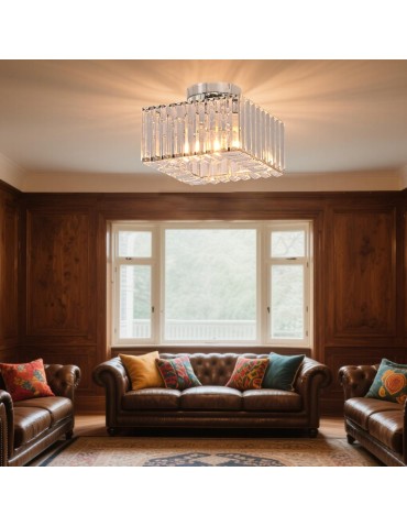 Light Prestige Kwadratowy plafon Vetro chrom 1xE27 LP-2910/1C CH square - produkt 2