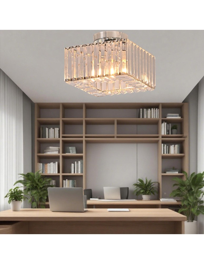 Ceiling lamps with crystals - Light Prestige Vetro square plafond chrome 1xE27 LP-2910/1C CH square - product kolory-swiatla.pl 3