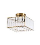 Ceiling lamps with crystals - Light Prestige Vetro square plafond gold 1xE27 LP-2910/1C GD square - product 1