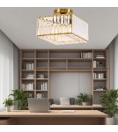 Ceiling lamps with crystals - Light Prestige Vetro square plafond gold 1xE27 LP-2910/1C GD square - product 2